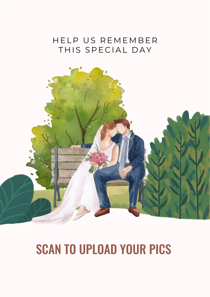 Free wedding QR code sign design 7