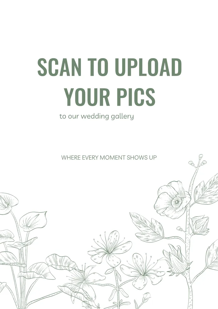 Free wedding QR code sign design 11